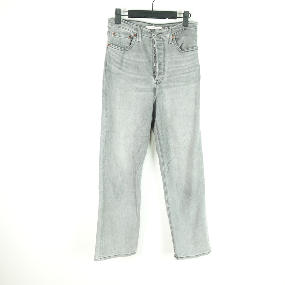 Levis Jeans Womens SZ 27 Ribcage Straight Leg Ankle Cropped Button Fly High Rise